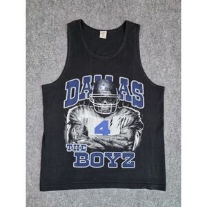 Vintage 90s Dallas Cowboys The Boyz Skull Tank‎ Top shirt XL Faded black pro 5